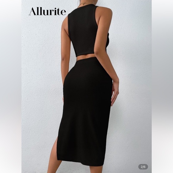 Shein Black Top and Skirt Set - Picture 2 of 9